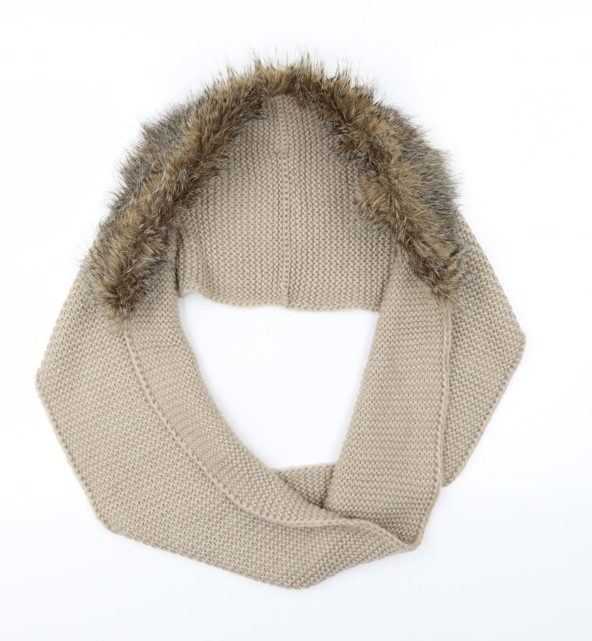 Preworn Womens Brown Knit Scarf