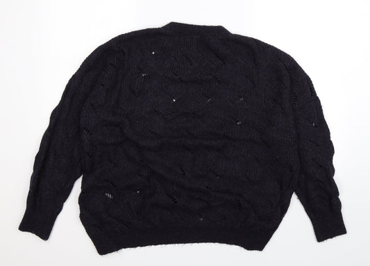 Per Una Womens Purple Knit Pullover Jumper Size 14 - Oversized
