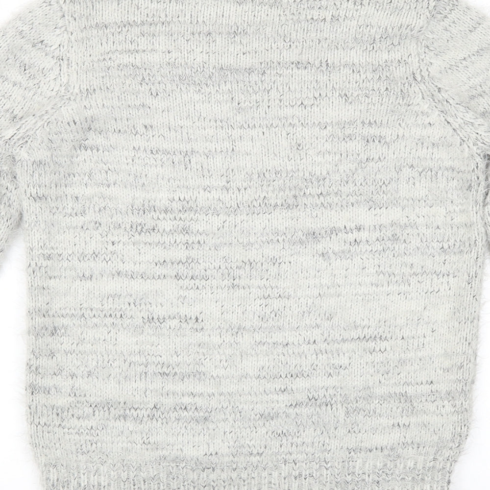 FOREVER 21 Womens Grey Henley Jumper Size S