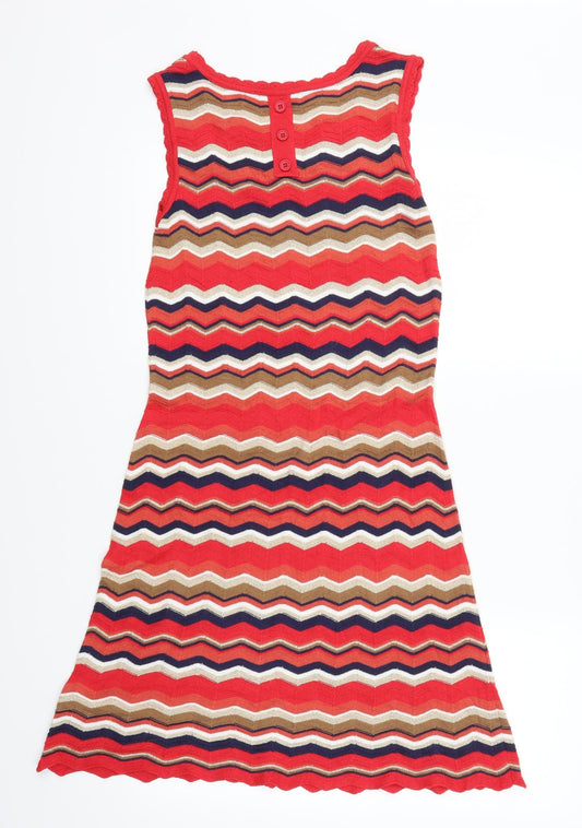 Dorothy Perkins Womens Red Striped A-Line Size 8