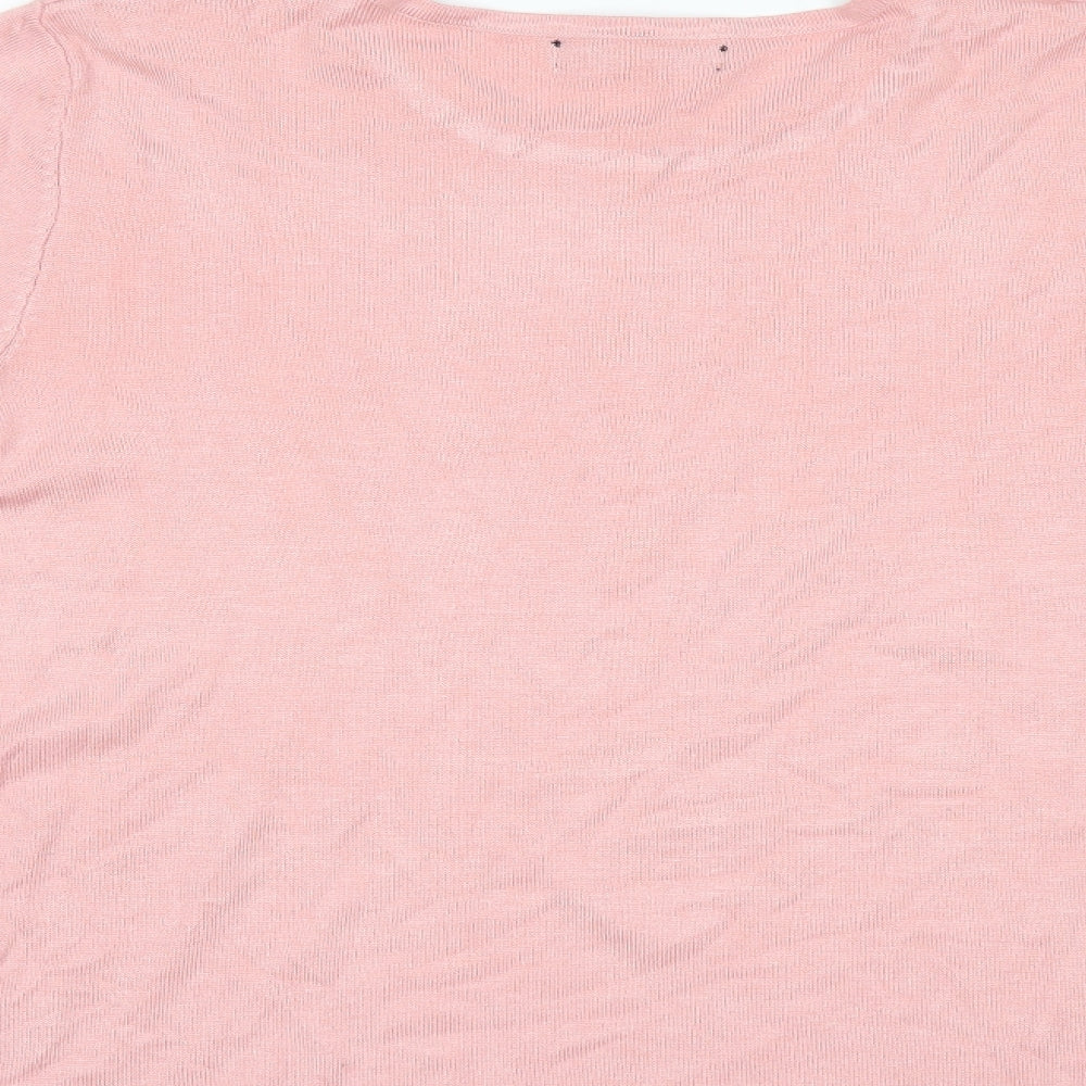 Just Elegance Womens Pink Pullover Jumper Size S
