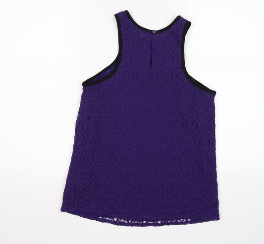 NEXT Womens Purple Floral Lace Basic Tank Size 12