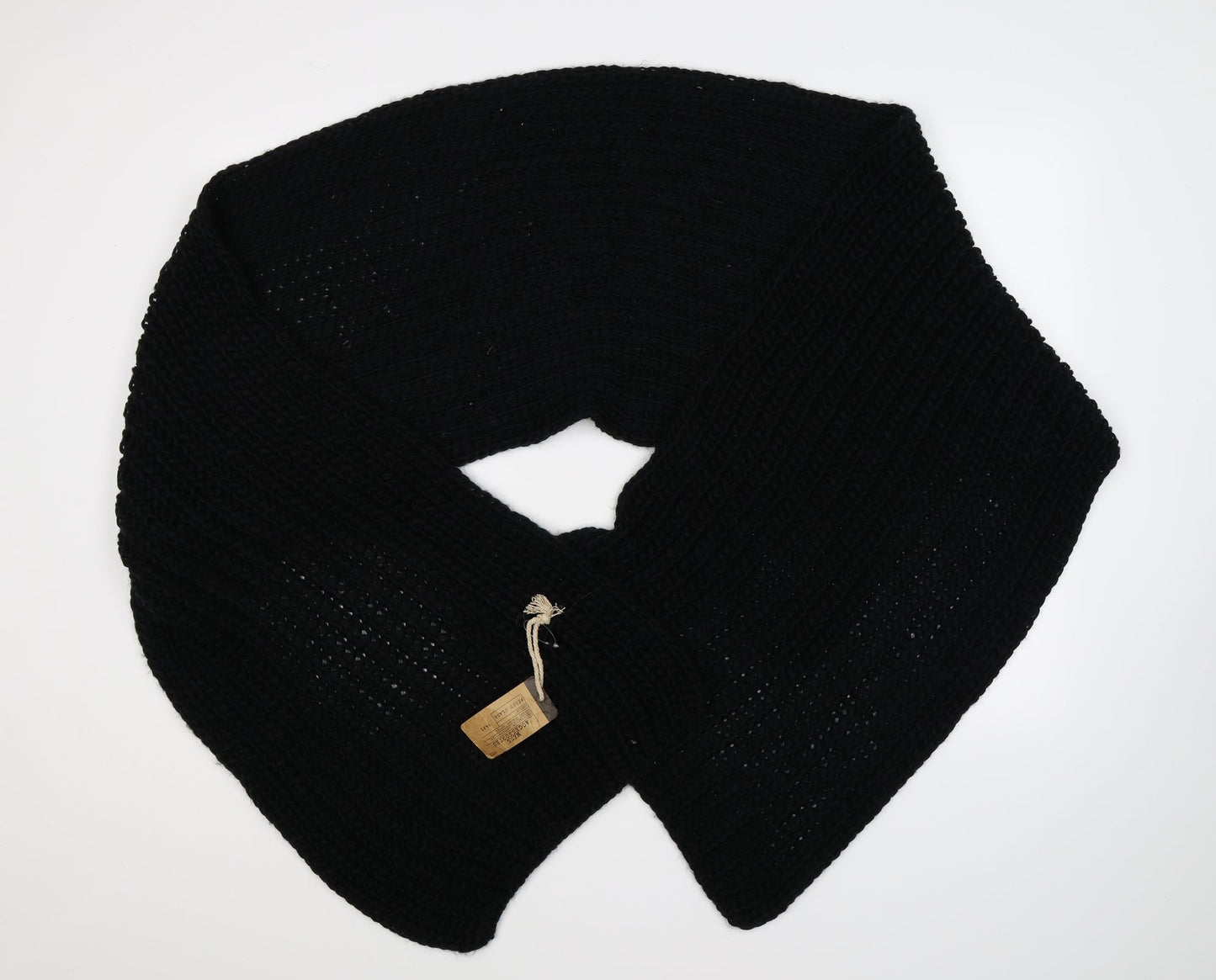Easy Unisex Black Knit Scarf One Size