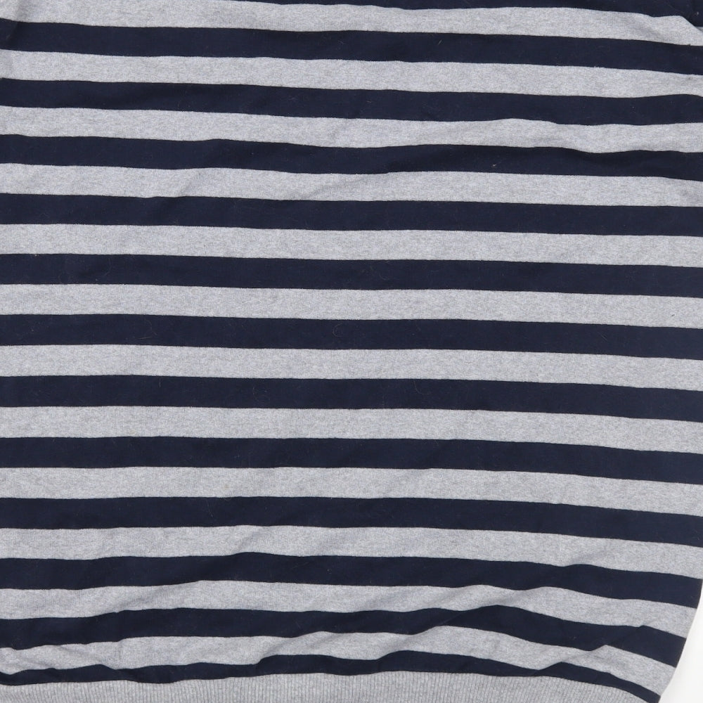 Peacocks Womens Blue Striped Pullover Sweatshirt Size 12