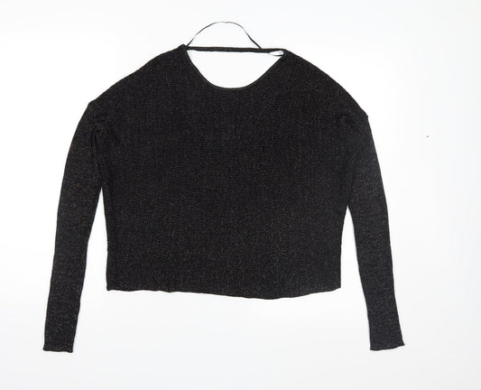 Bershka Womens Black Knit Pullover Jumper Size M