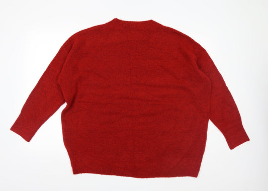 Primark Womens Red Knit Pullover Jumper Size XL