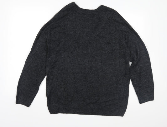 H&M Mens Grey Knit Pullover Jumper Size S