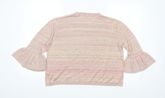 Per Una Womens Pink Knit Pullover Jumper Size 18
