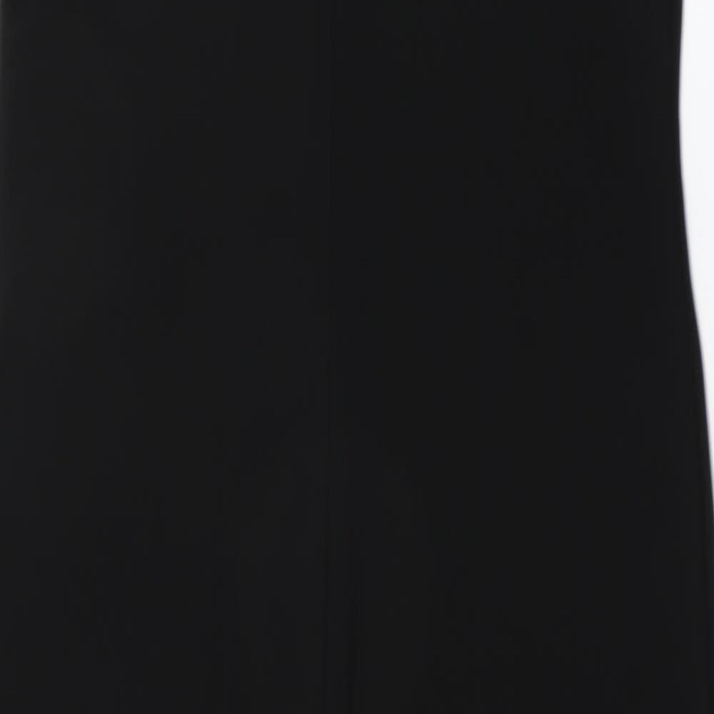 Preworn Womens Black Pencil Dress - beaded neckline