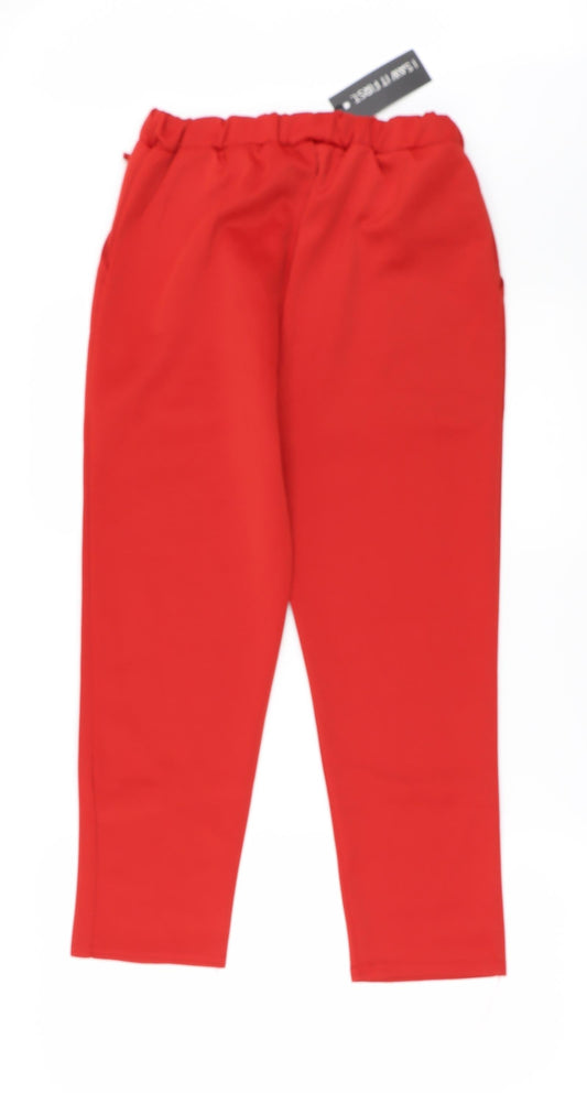 I SAW IT FIRST Womens Red Cropped Trousers Size L L23 in
