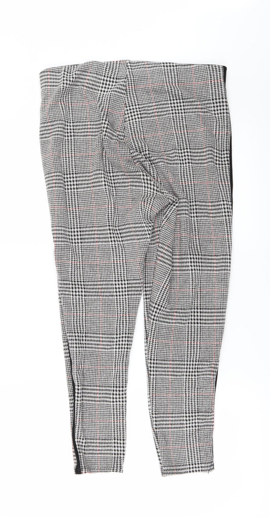 F&F Womens Grey Check Carrot Leggings Size 6 L27 in