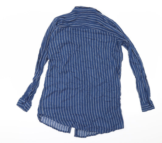 Divided by H&M Womens Black Striped Basic Button-Up Size 10