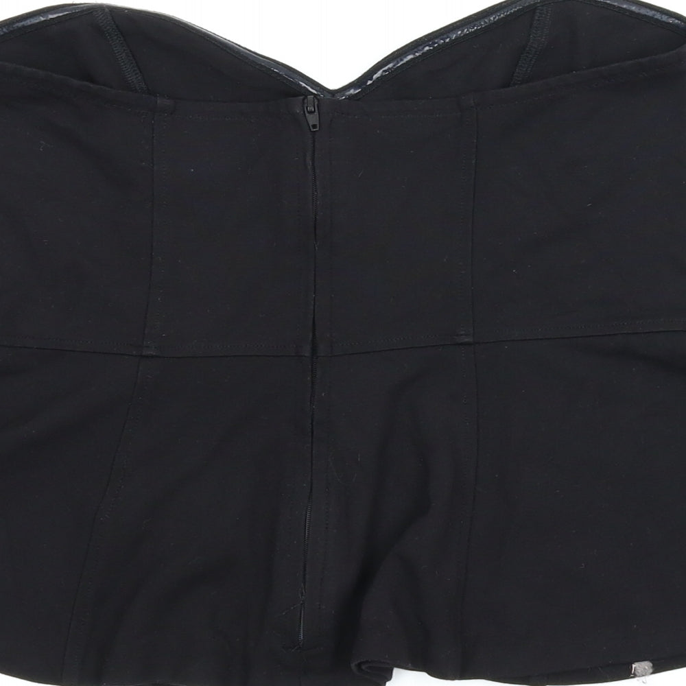 Womens UK Size M H&M Black Cropped Blouse