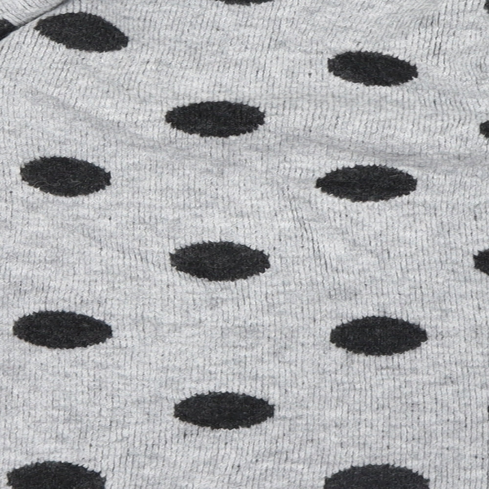 H&M Girls Grey Polka Dot Knit Pullover Jumper Size 13-14 Years