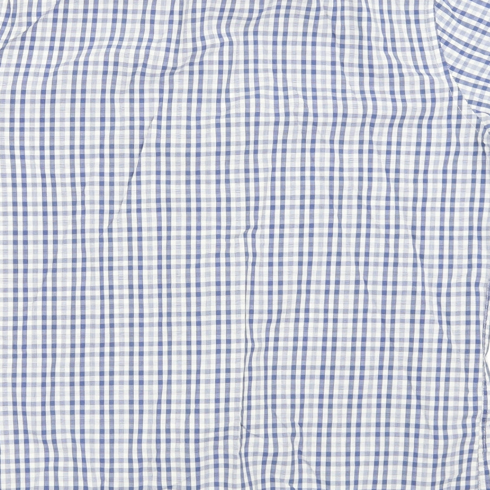 Asda George Mens Blue Check   Button-Up Size L