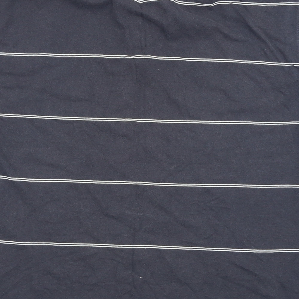 Asda George Mens Blue Striped Polo Size M