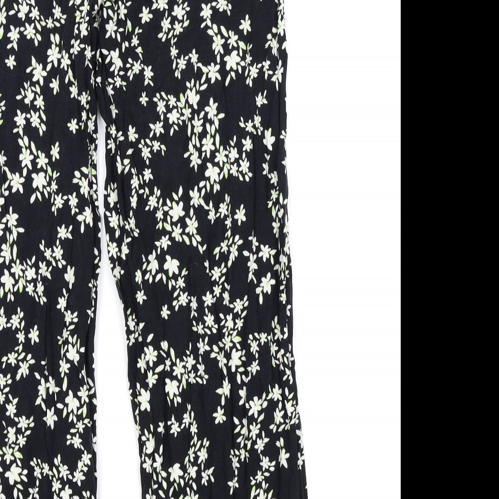 Womens UK Size 10 F&F Regular Fit Black Trousers