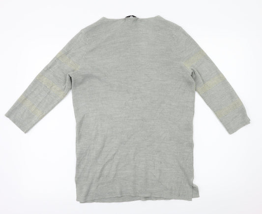 M&S Womens Grey Basic T-Shirt Size 8