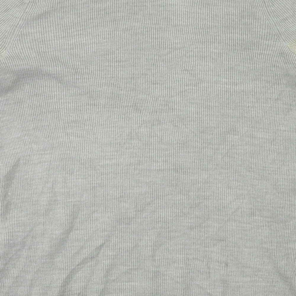 M&S Womens Grey Basic T-Shirt Size 8
