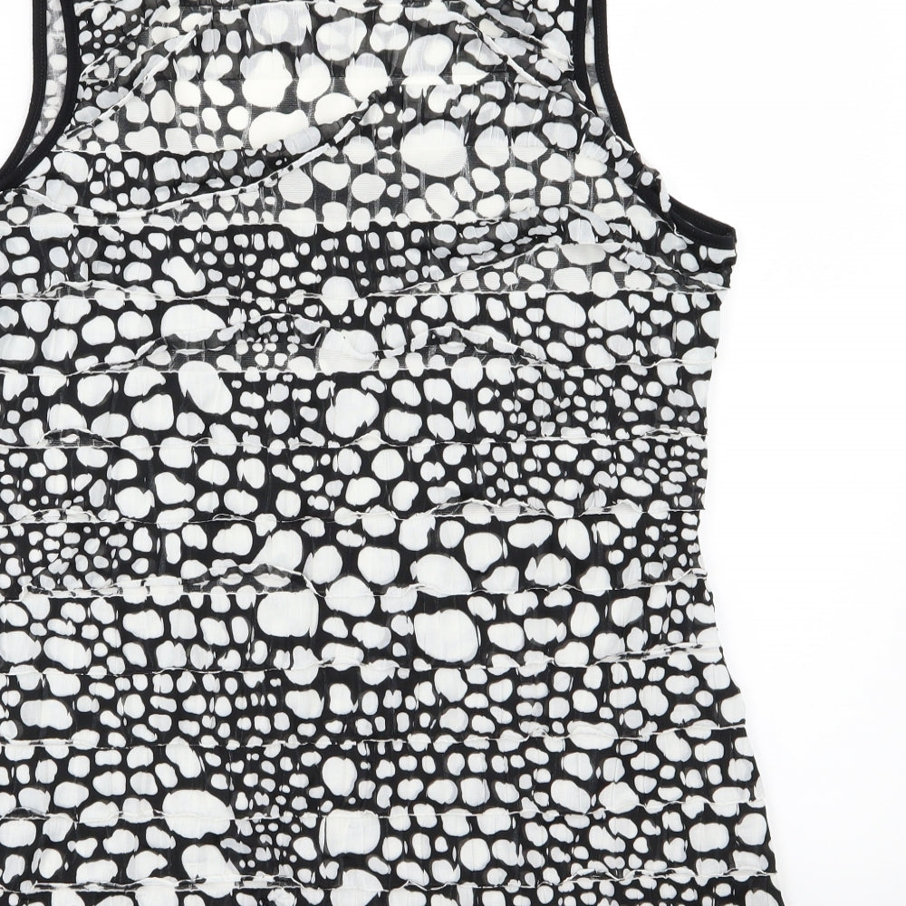 CMD Womens Black Polka Dot Basic Tank Size 16 - Ruffle