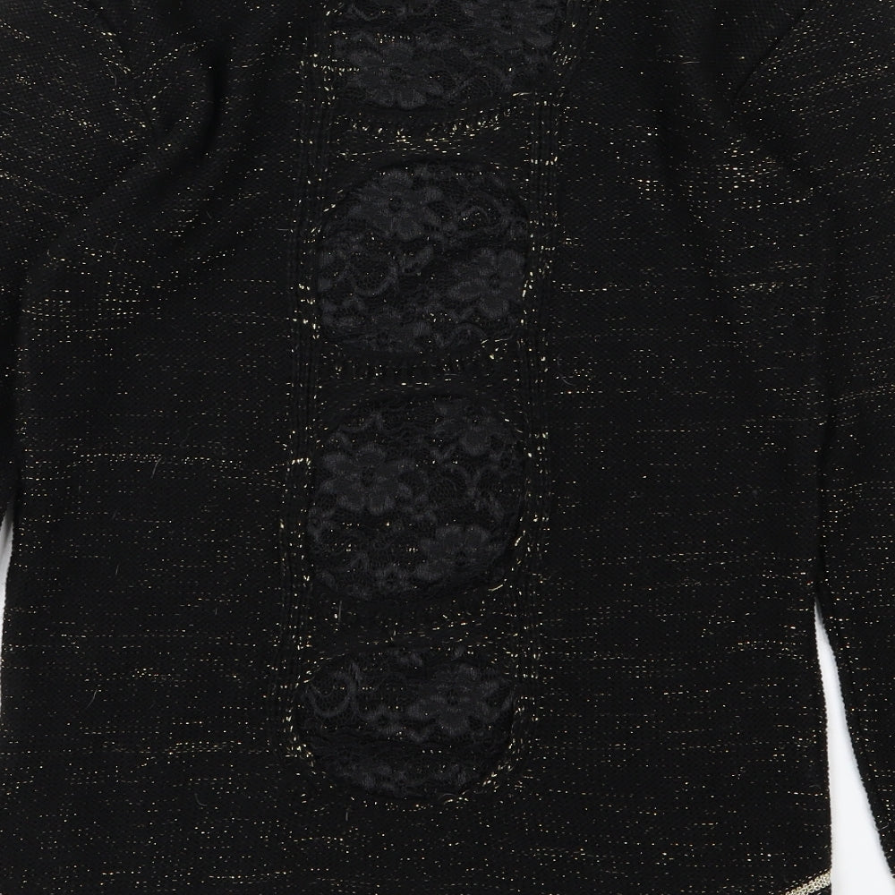 Pussycat London Womens Black Knit Pullover Jumper One Size