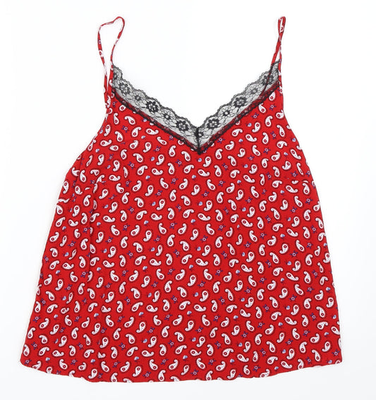 Womens UK Size 12 Papaya Red Camisole Blouse