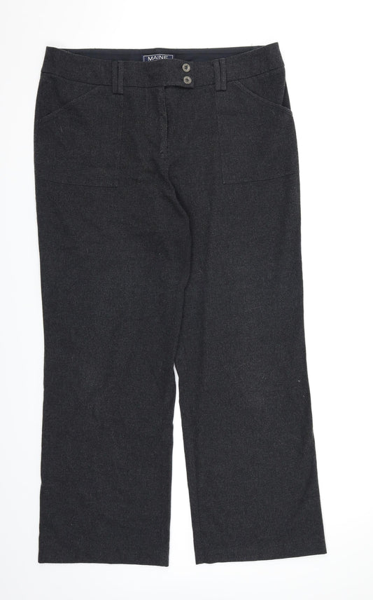 Womens UK Size 14 Debenhams Regular Fit Dress Pants Grey Trousers