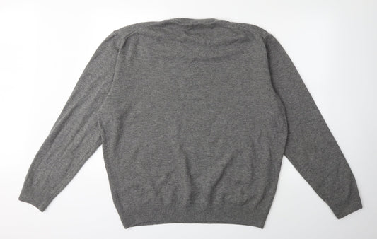 Avenue Mens Grey Knit Pullover Jumper Size 2XL