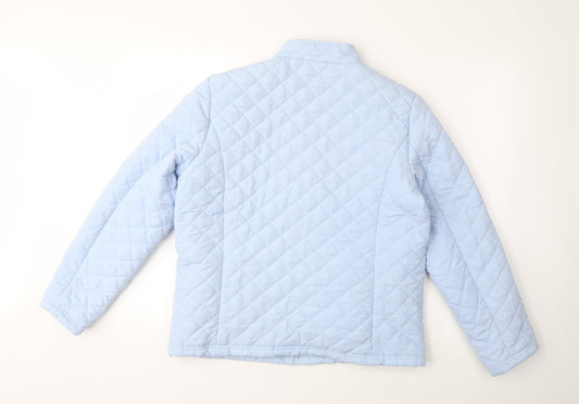 Damart Womens Blue Quilted Coat Size 14