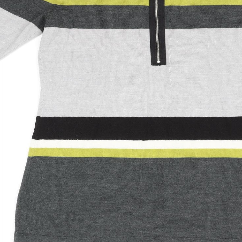 George Womens Grey Striped Fit & Flare Size 12