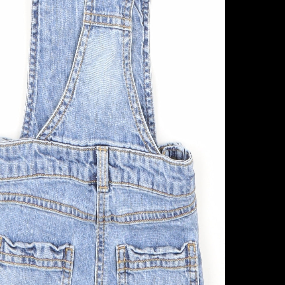 Mini Club Girls Blue Denim Dungaree One-Piece Size 9-12 Months