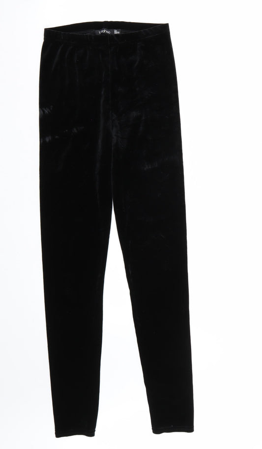 Boohoo Womens Black Carrot Leggings Size 6 L32 in