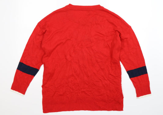 Oasis Womens Red Knit Pullover Jumper Size S - o