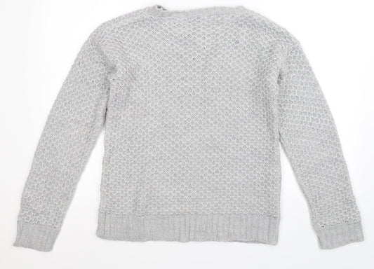 Boohoo Womens Grey Knit Pullover Jumper Size M