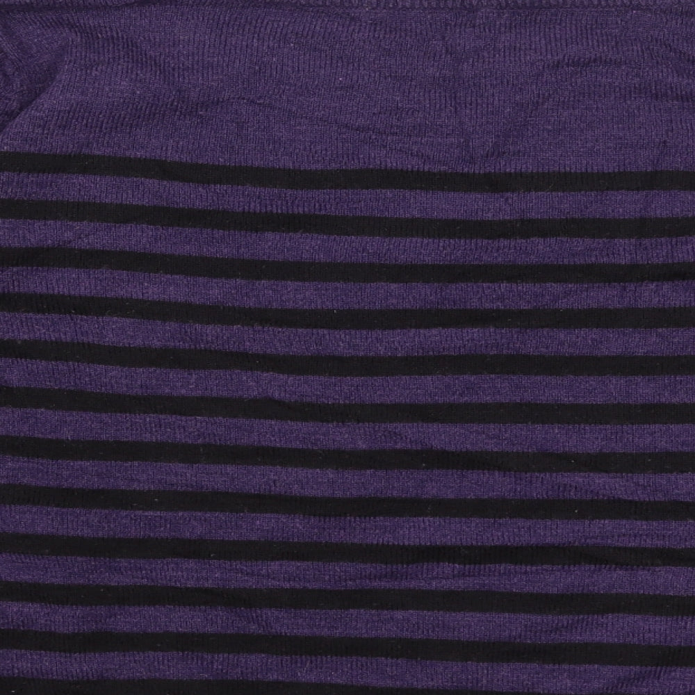 Tu Womens Purple Striped Pullover Jumper Size 10
