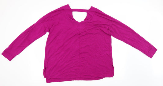 Cupio Womens Purple Basic T-Shirt Size L