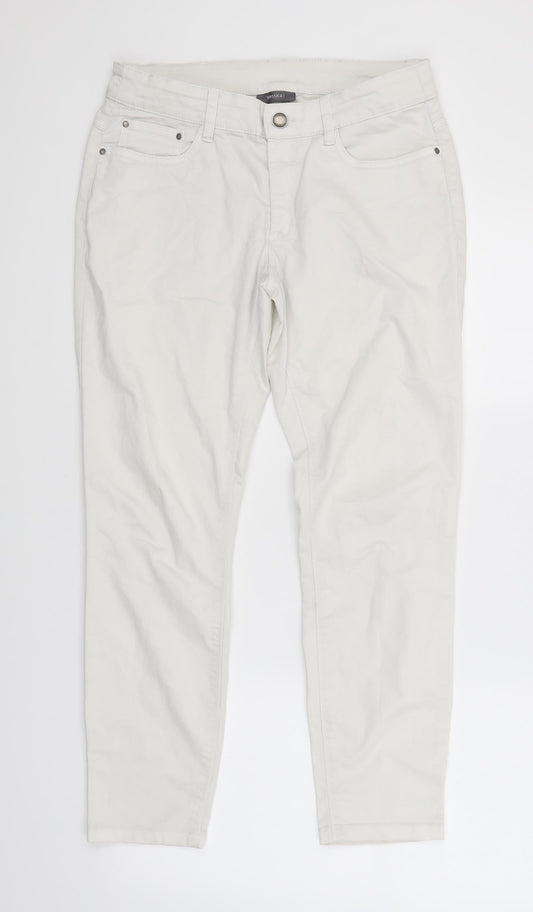 Womens UK Size 8 Yessica Regular Fit Straight White Jeans