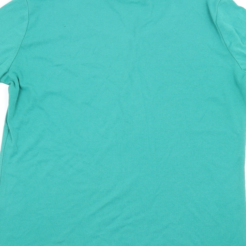 Womens UK Size 16 Viz A Viz Green Basic T-Shirt
