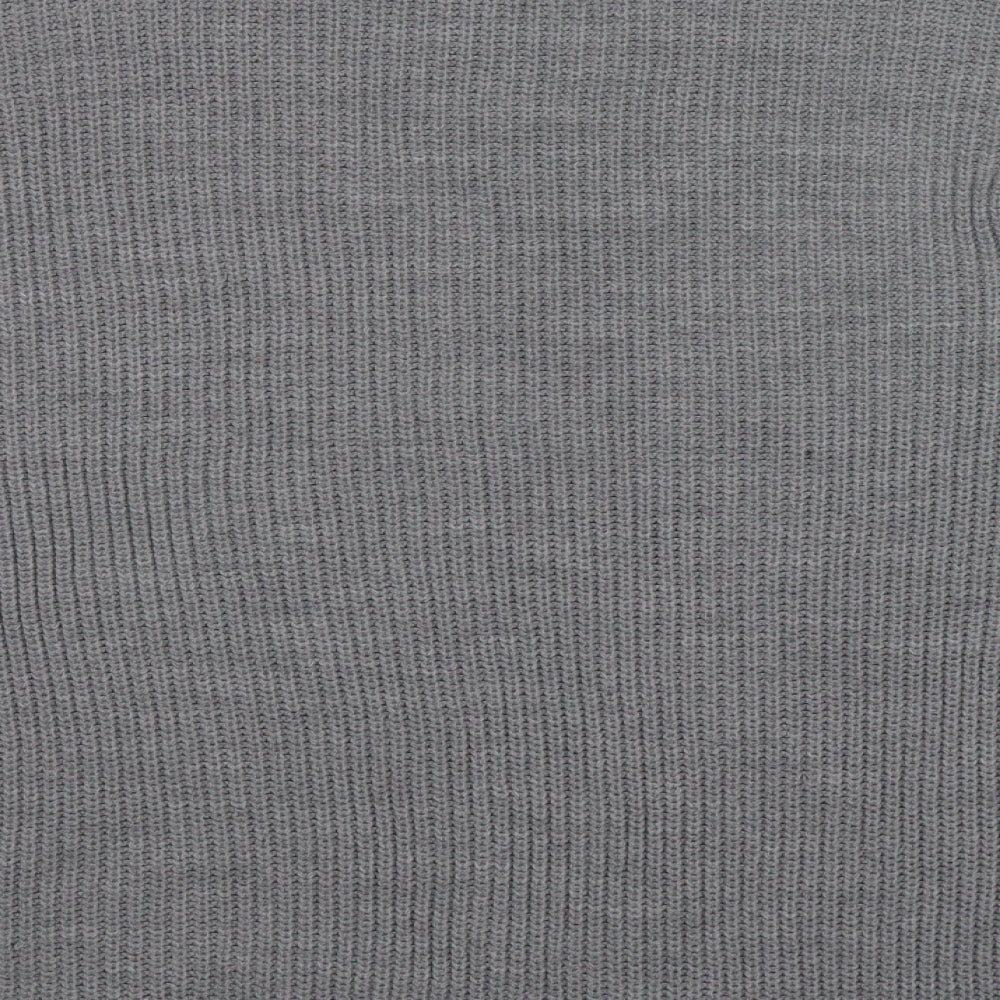 Next Womens Grey Knit Pullover Jumper Size M - oversized
