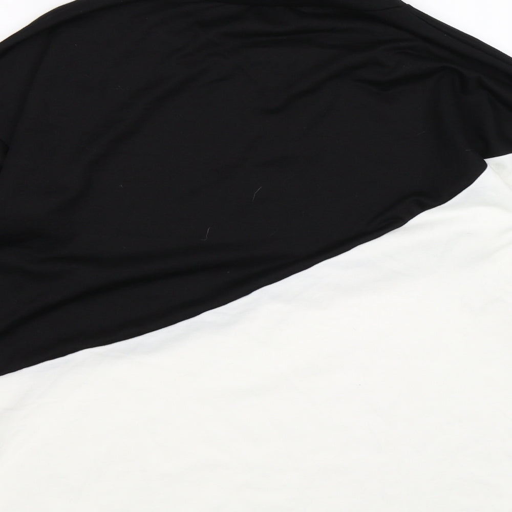 Womens Black Colourblock Pullover Sweatshirt Size L
