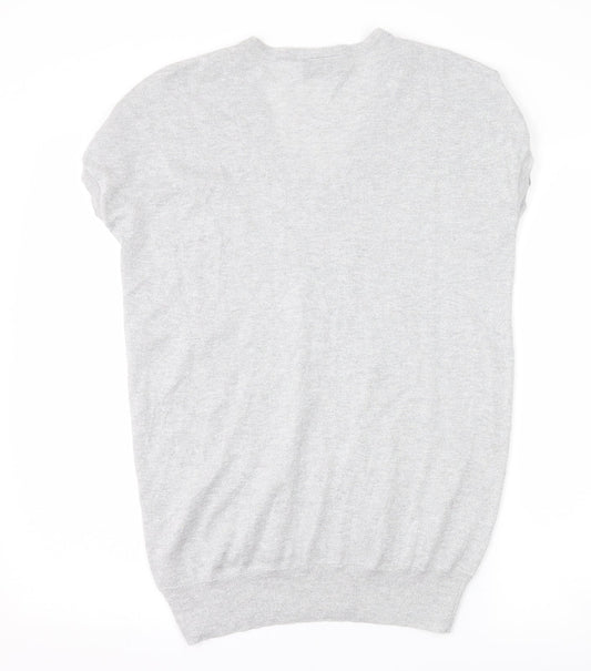 Womens UK Size S Wallis Silver Basic T-Shirt