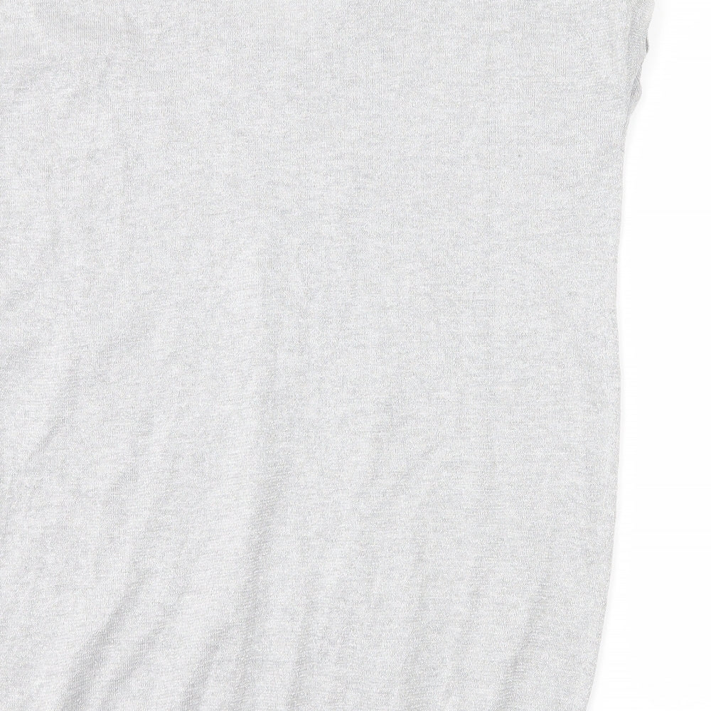 Womens UK Size S Wallis Silver Basic T-Shirt