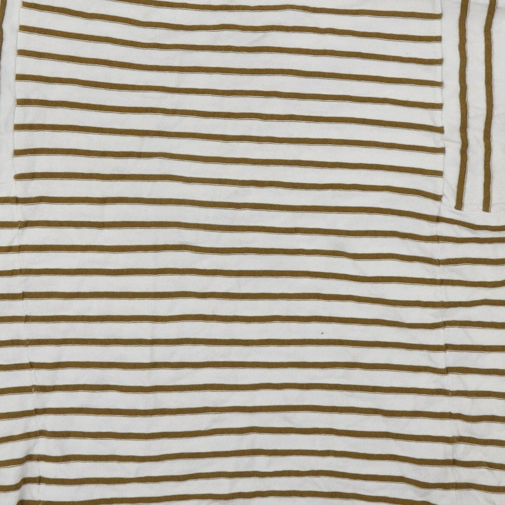 NEXT Womens White Striped Pullover Jumper Size 14