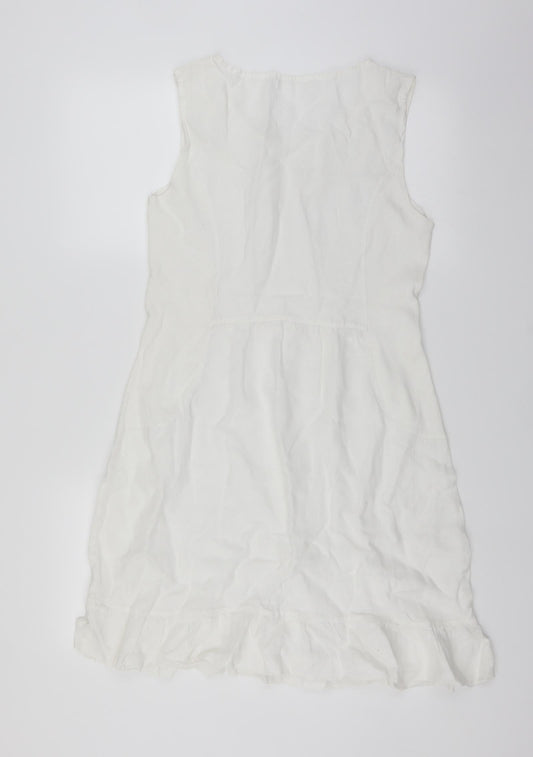 Preworn Womens White Sheath Size M