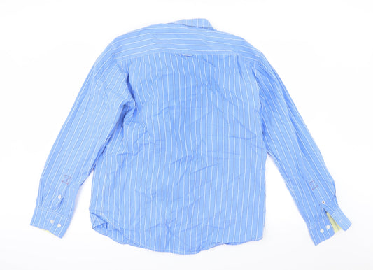 SW England Mens Beige Striped Button-Up Size L