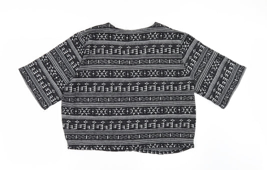 Primark Womens Black Geometric Jacket Size 16