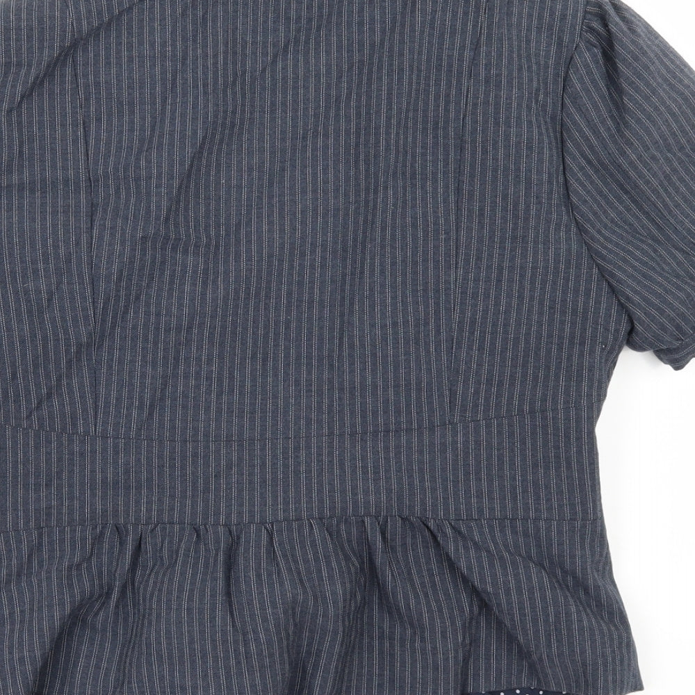 Primark Womens Blue Striped Jacket Size 14