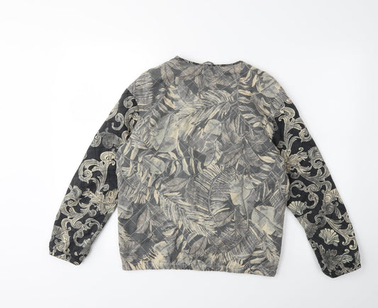 H&M Womens Black Floral Jacket Size 8