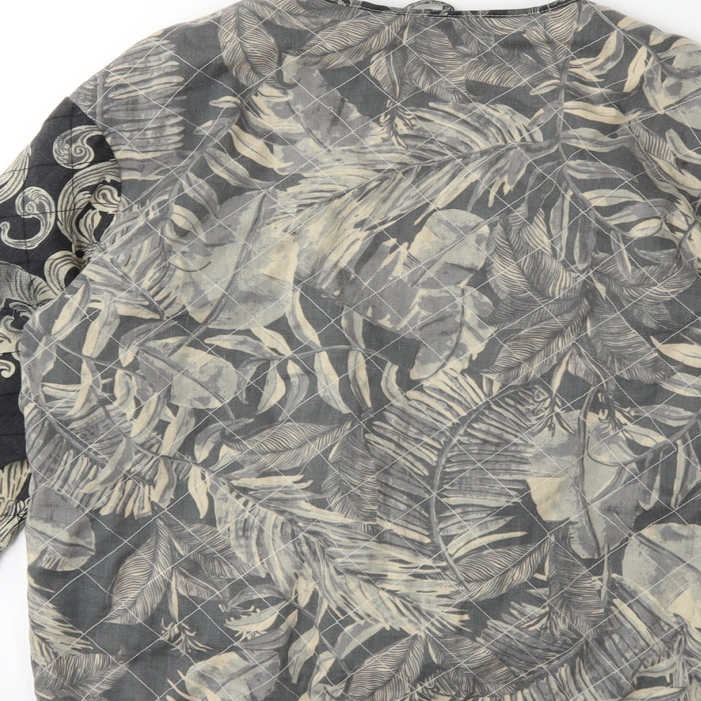H&M Womens Black Floral Jacket Size 8