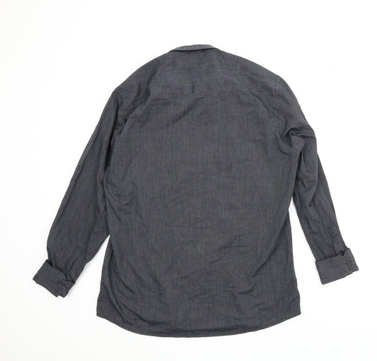 Cedar Wood State Womens Blue Striped Basic Button-Up Size 16